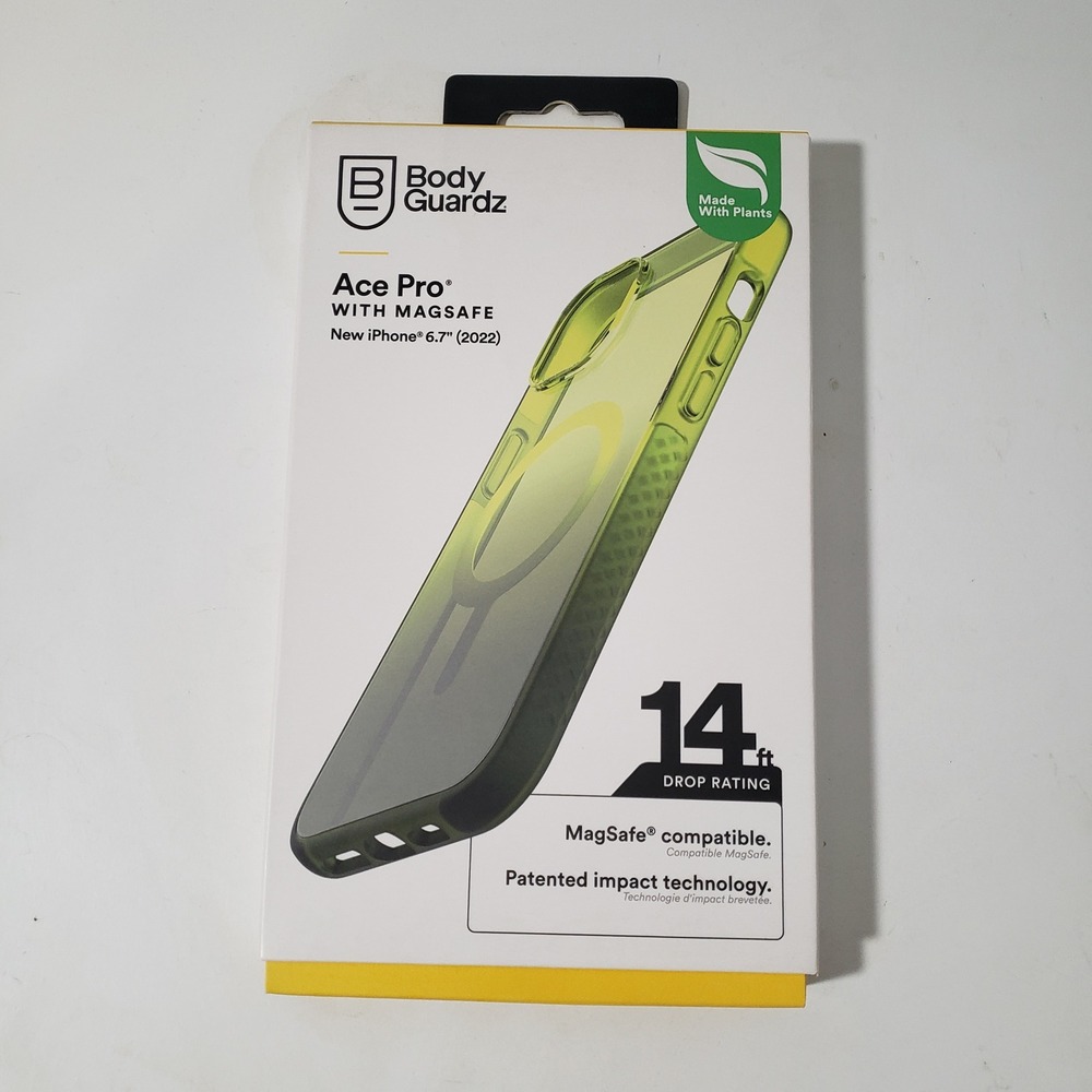 BodyGuardz Phone Case iPhone 14 Plus 6.7 Green Ace Pro MagSafe Impact Protection